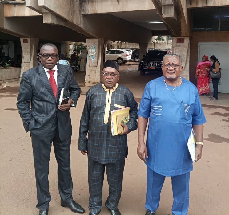 Members of the Alliance of CDC Workers Trade Unions leaving the building of the Ministry of Labour and Social Security in total disappointment after a Tripartite meeting